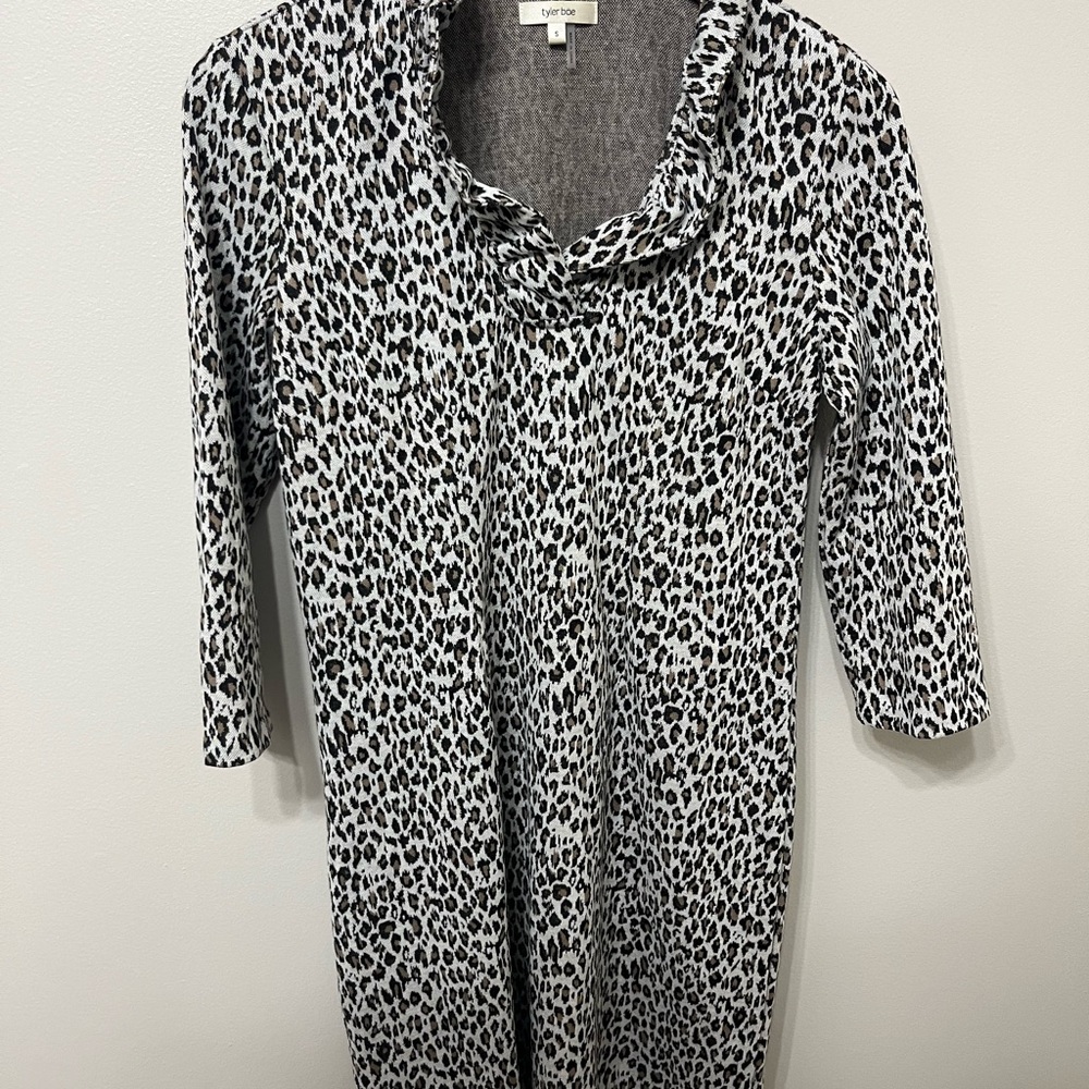 Tyler Boe Black and White Animal Print Dress